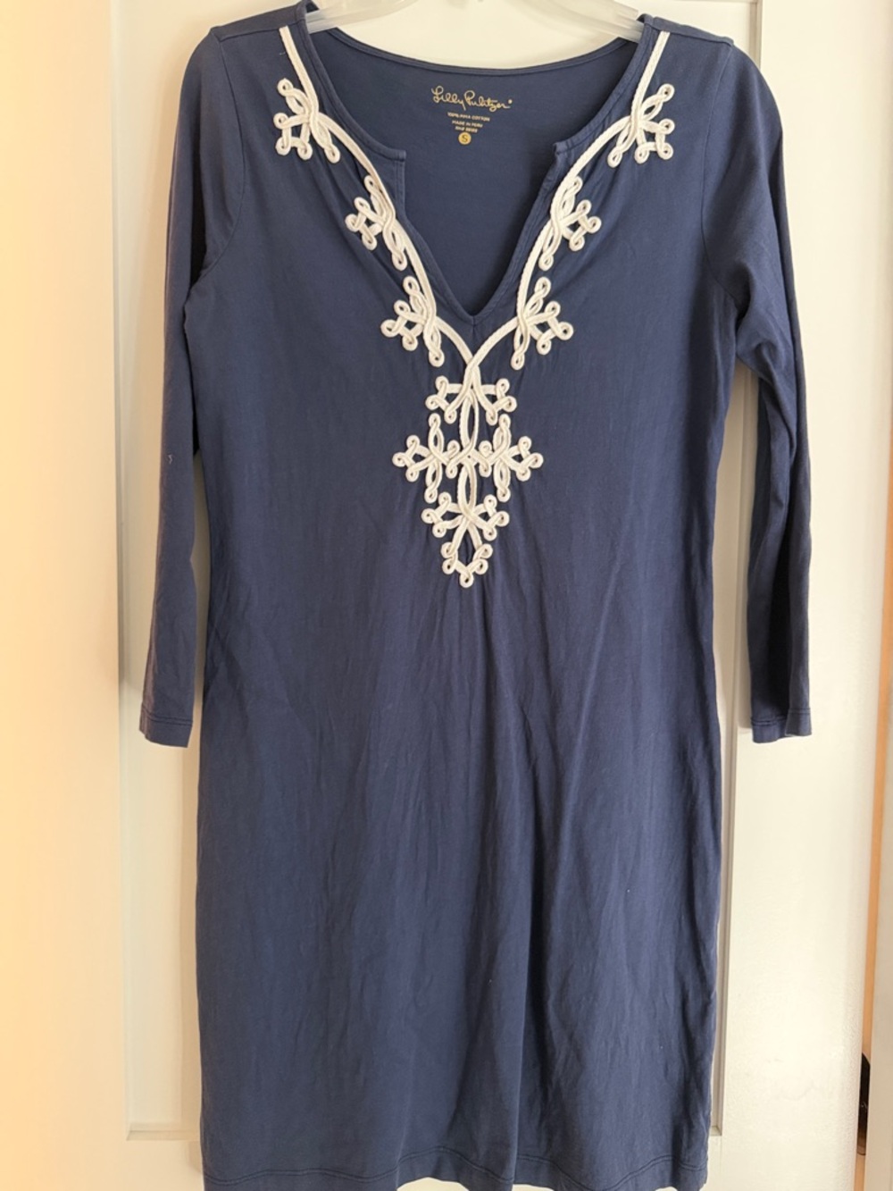Lilly Pulitzer Navy Dress with White Embroidery
